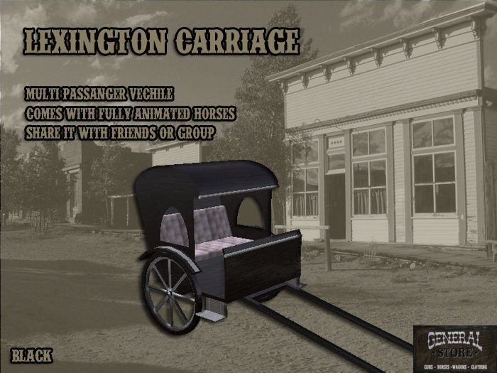 Second Life Marketplace Lexington Black Wagon Carriage